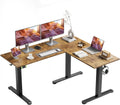 YDN L Shaped Standing Desk, Electric Standing Desks L Shape Adjustable Height Dual Motor, 59 Inch Corner Standing Desks with Splice Board for Home Office, Large Standing Desk, Rustic Brown