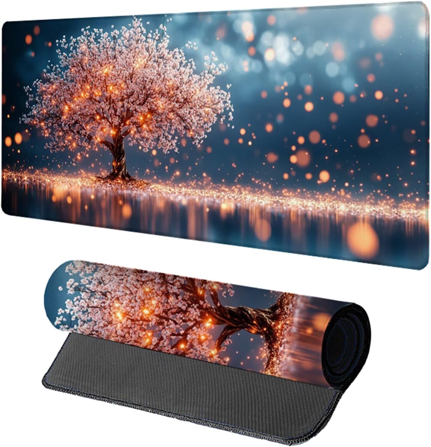 Tree Mouse Pad, Gaming Mouse Pad 64x32in, Desk Mat with Stitched Edges, Large Mousepad Waterproof, Gaming Accessories Keyboard Mat, Office Desk Accessories, for Gamer Computer Office Home, Pink A-7973