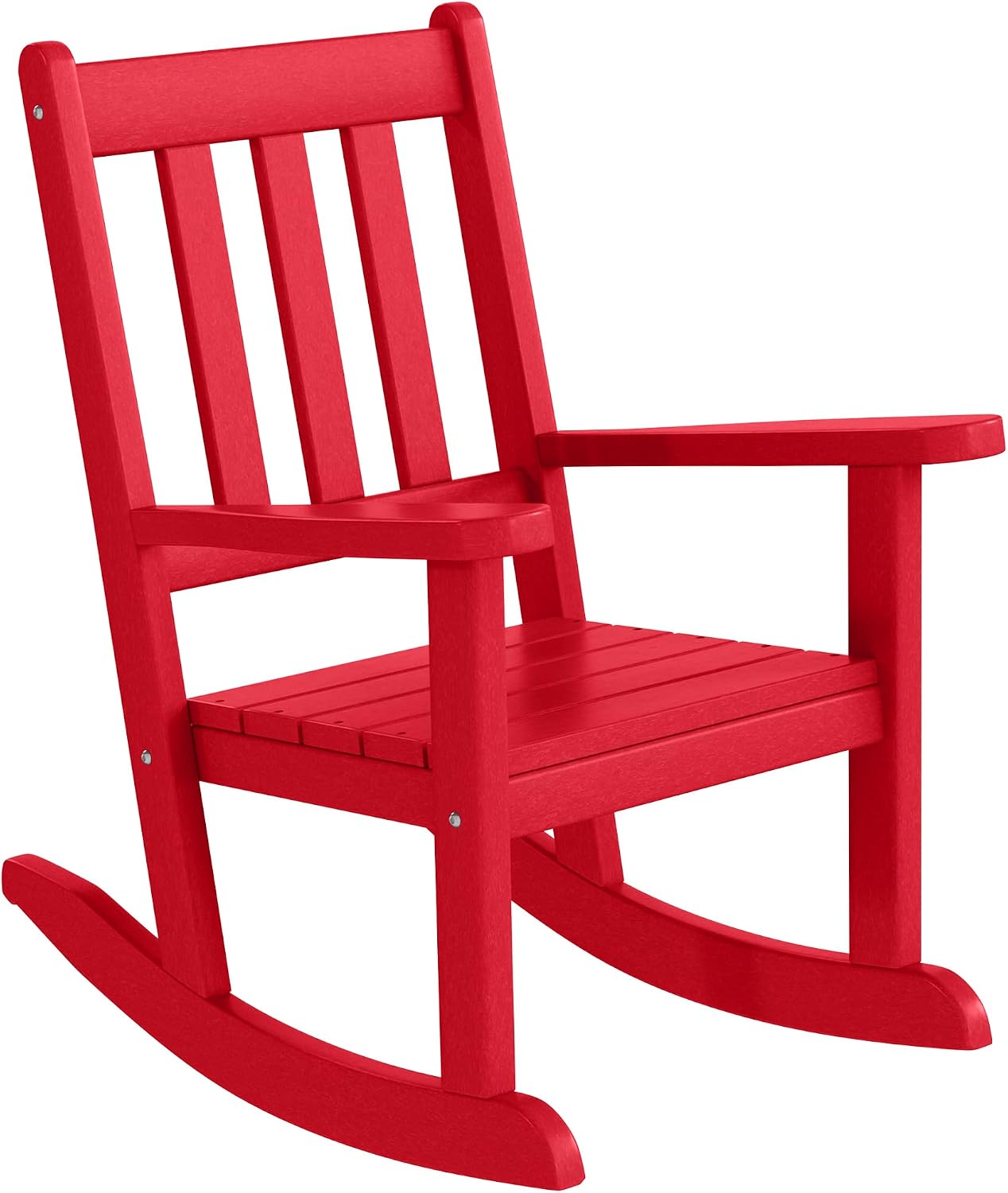 WestinTrends Malibu Outdoor HDPE Plastic Preschool Toddler Rocking Chairs (Set of 2), Red