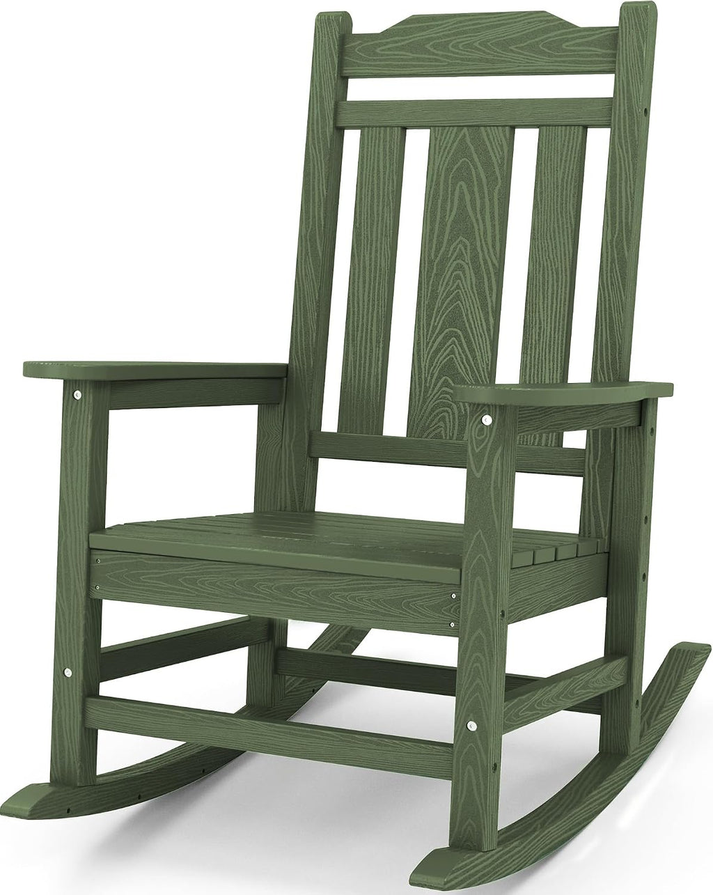 SERWALL Oversized Rocking Chair Outdoor, HDPE Outdoor Rocking Chair, Avocado