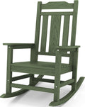 SERWALL Oversized Rocking Chair Outdoor, HDPE Outdoor Rocking Chair, Avocado
