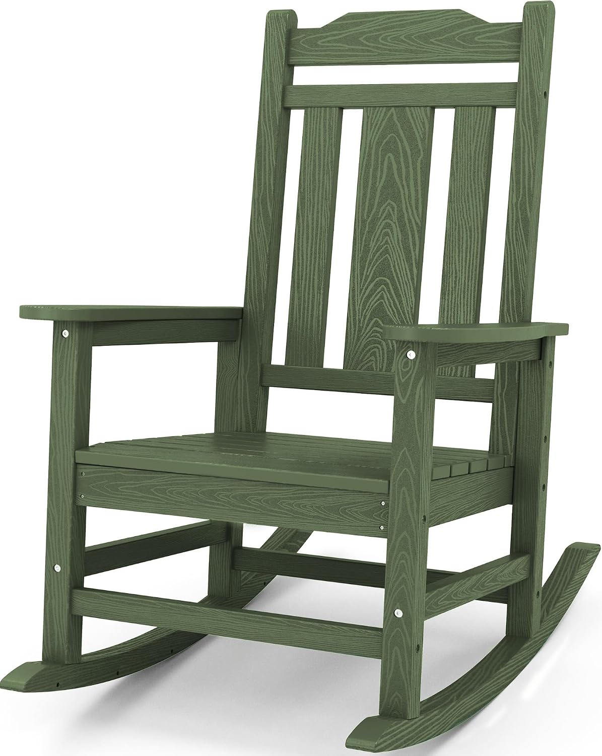 SERWALL Oversized Rocking Chair Outdoor, HDPE Outdoor Rocking Chair, Avocado