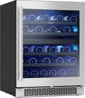Zephyr Brisas 24' Wine Fridge ADA Dual Zone Under Counter - Countertop Mini Wine Cooler Cellars Small Cabinet Wine Refrigerator Home Bar Chiller Freestanding with Glass Door - 38 Bottles 750ml