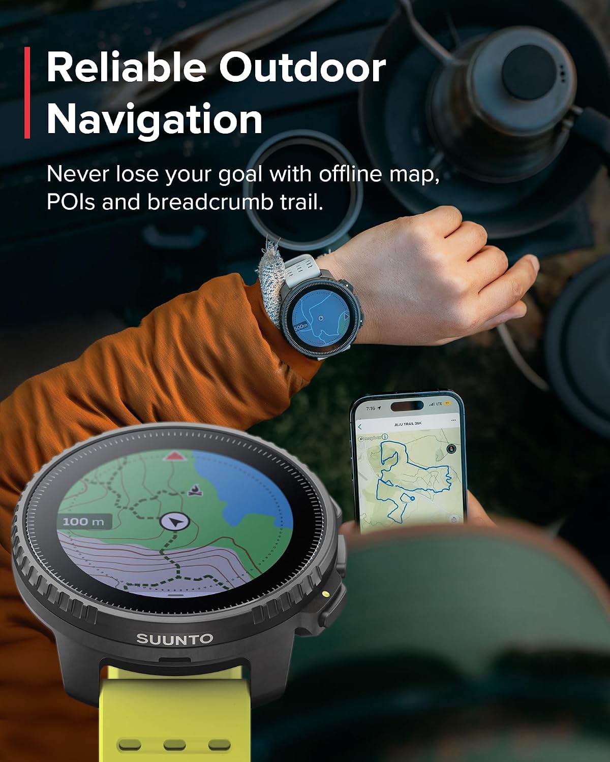 SUUNTO Vertical GPS Adventure Watch, Activity Tracker w/Dual-Band GNSS & Offline Maps, Supports 95+ Sports, Training Metrics & Recovery Insights, Solar Charging Opt. for 1yr Daily Use