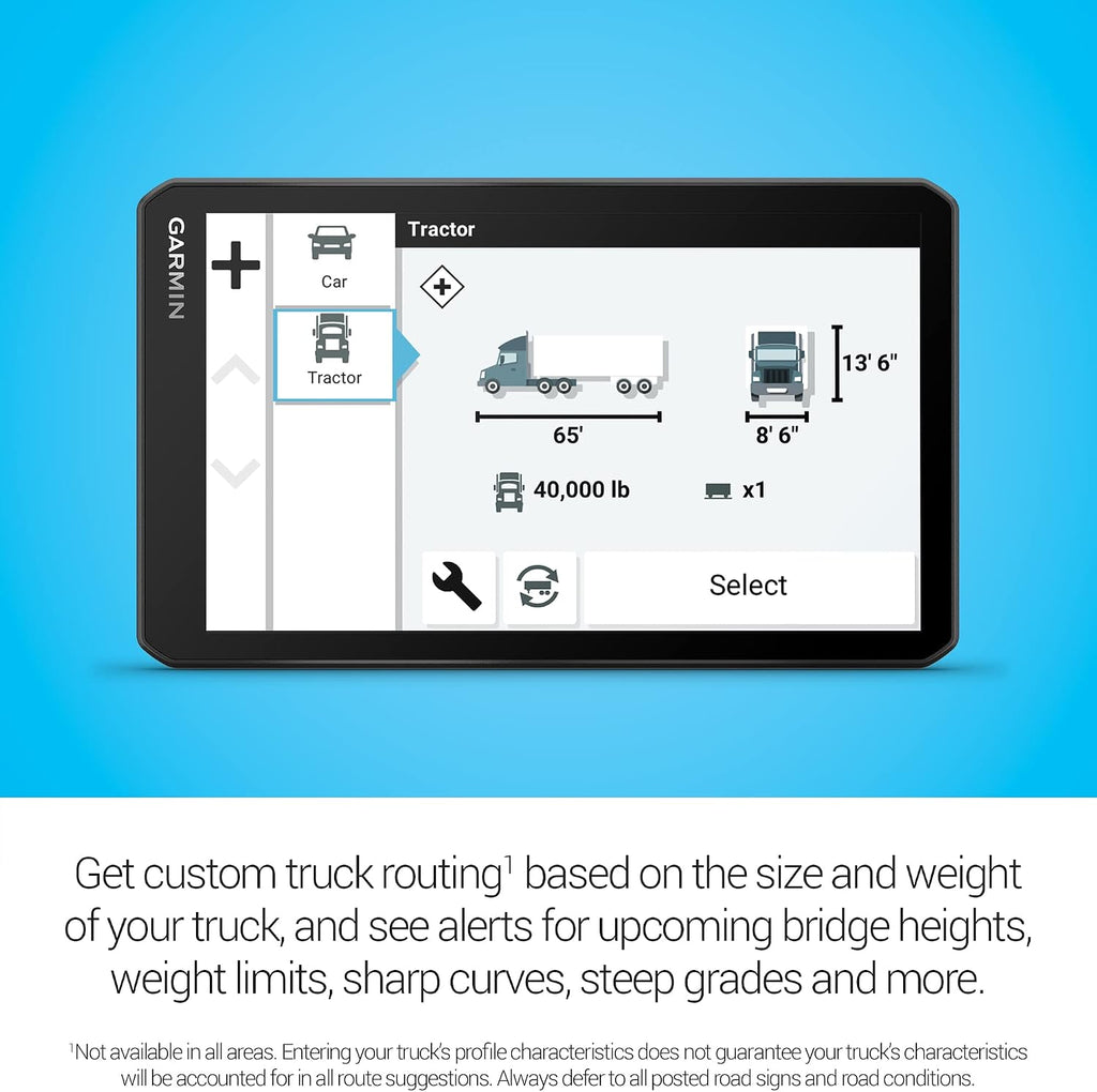 Garmin dezl OTR710, Large, Easy-to-Read 7 inch GPS Truck Navigator, Custom Routing, High-Resolution Birdseye Satellite Imagery, Directory of Trucking & Trailer Services (Renewed)