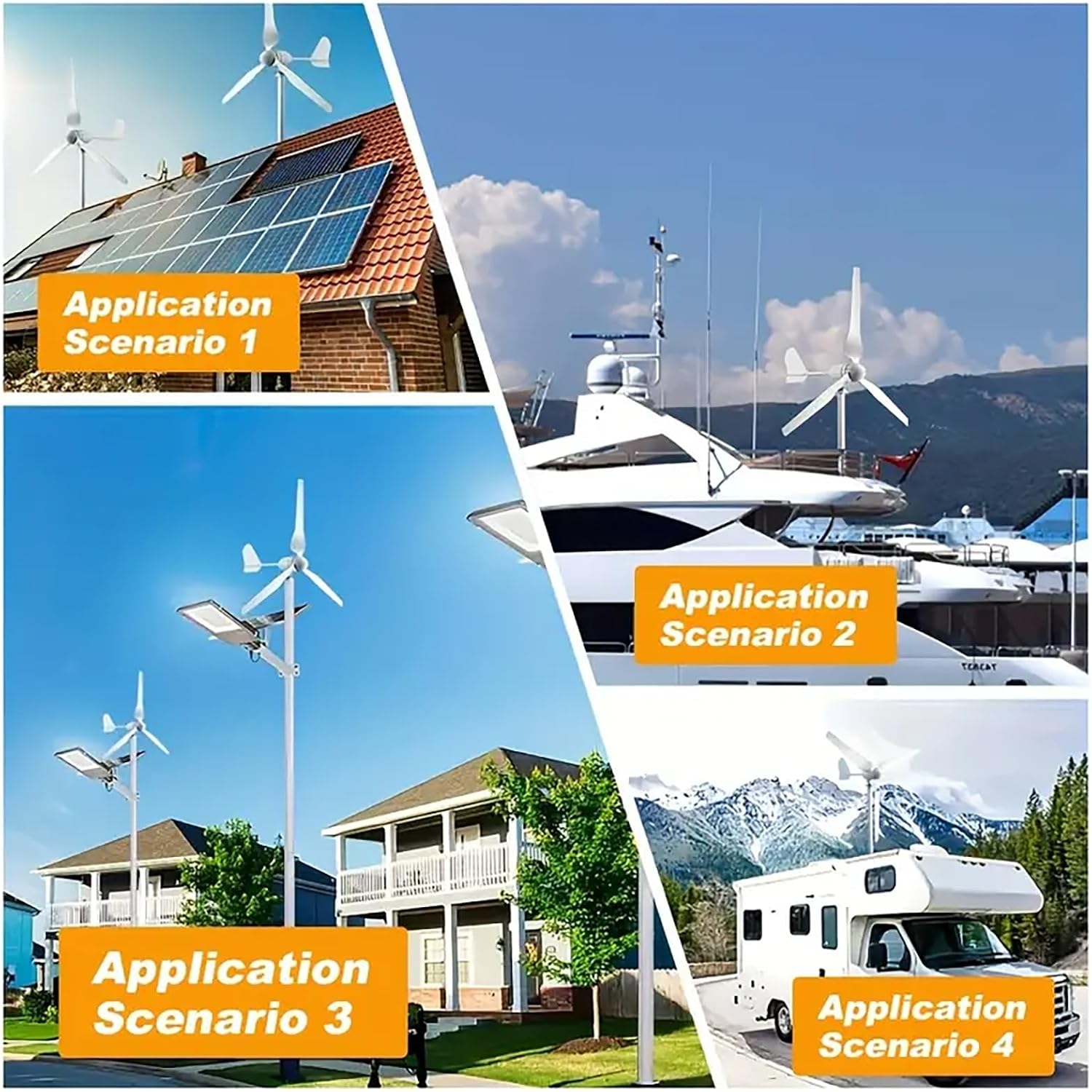 3000W Wind Turbine Generator Kit 12V 24v 48v Free Energy Windmill Horizontal Axis Wind Turbine Home Three Phase Generator Maglev Breeze Start(12V)