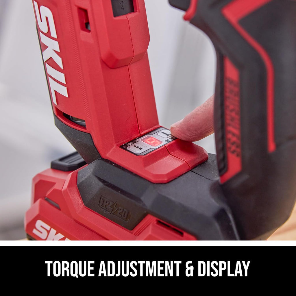SKIL PWR CORE 20 Brushless 20V Flip Drill Driver Kit with Double Collect Flip Head, Torque Settings & Magnetic On-board Storage, Includes 2.0 Ah USB-C Battery and Charger - DL6300D-12