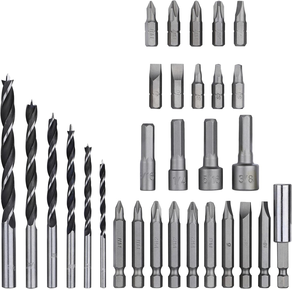 BLACK+DECKER 20V MAX Drill & Home Tool Kit, 34 Piece (BDCD120VA), Orange