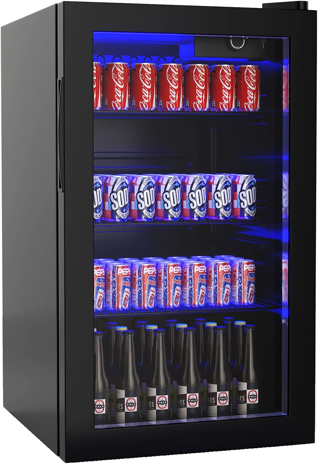 ARLIME Mini Fridge, Drink Cooler, 120 Can, Beverage Refrigerator with Glass Door, Removable Shelves for Soda Beer Wine, Small Drink Refrigerator for Bedroom, Office, Home Kitchen, Bar, 3.2 Cu. Ft.