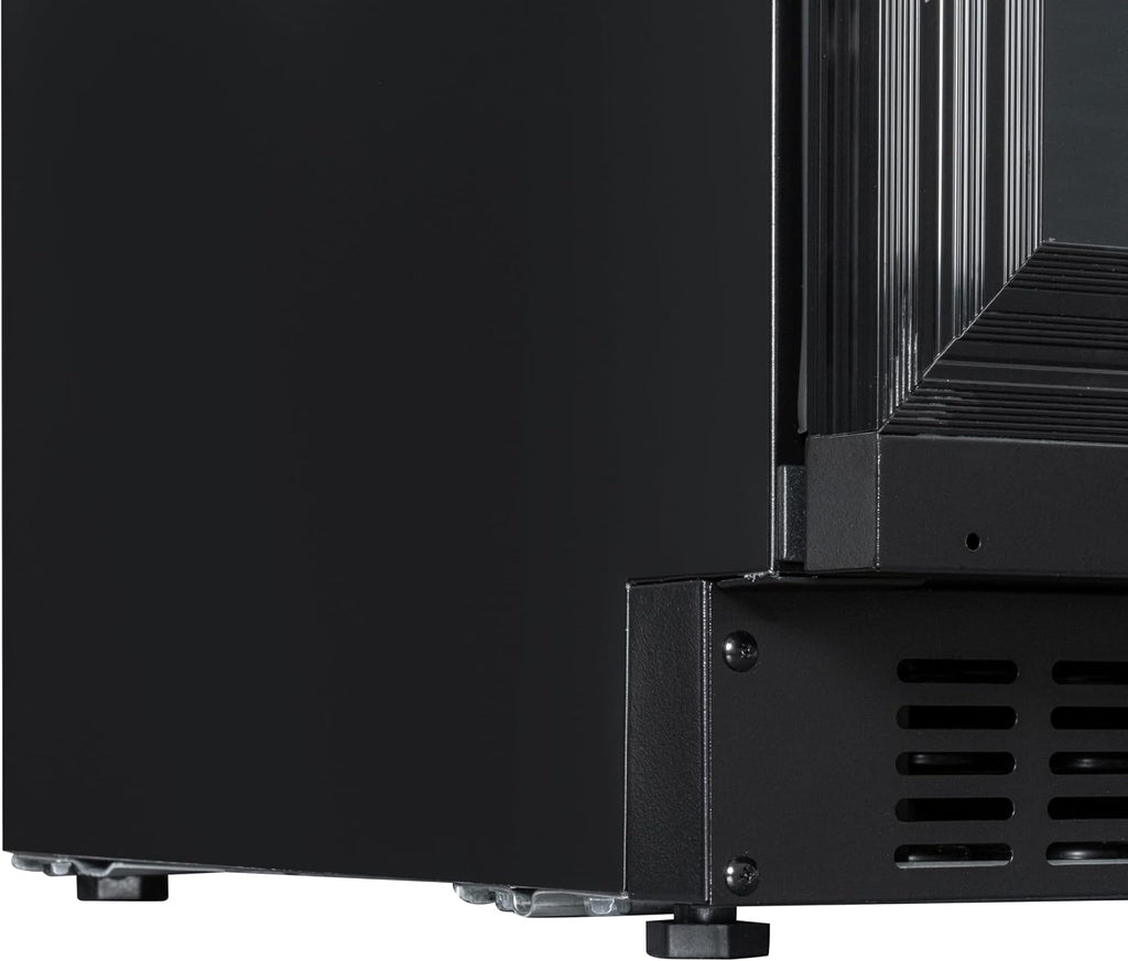 KoolMore Reserve 24 in. Under-Counter Panel Ready Dual Zone Built-in Wine Cooler with Black Shelves and 45 Bottle Capacity in Black (KM-CW46DZ-BPR)