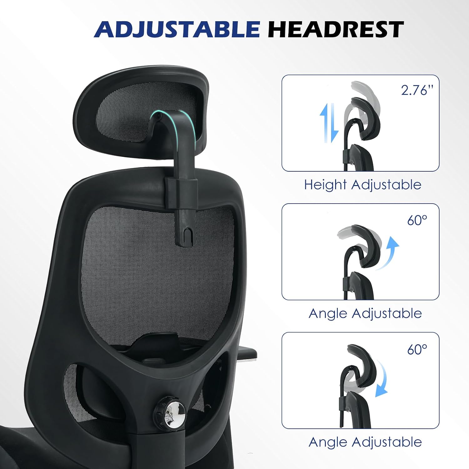 BOSMILLER 700lbs Big and Tall Office Chair with Wide Thick Seat Cushion for Sitting All Day,Ergonomic Mesh Desk Chair with Adjustable Lumbar Support and Headrest for Heavy People,4D Armrests