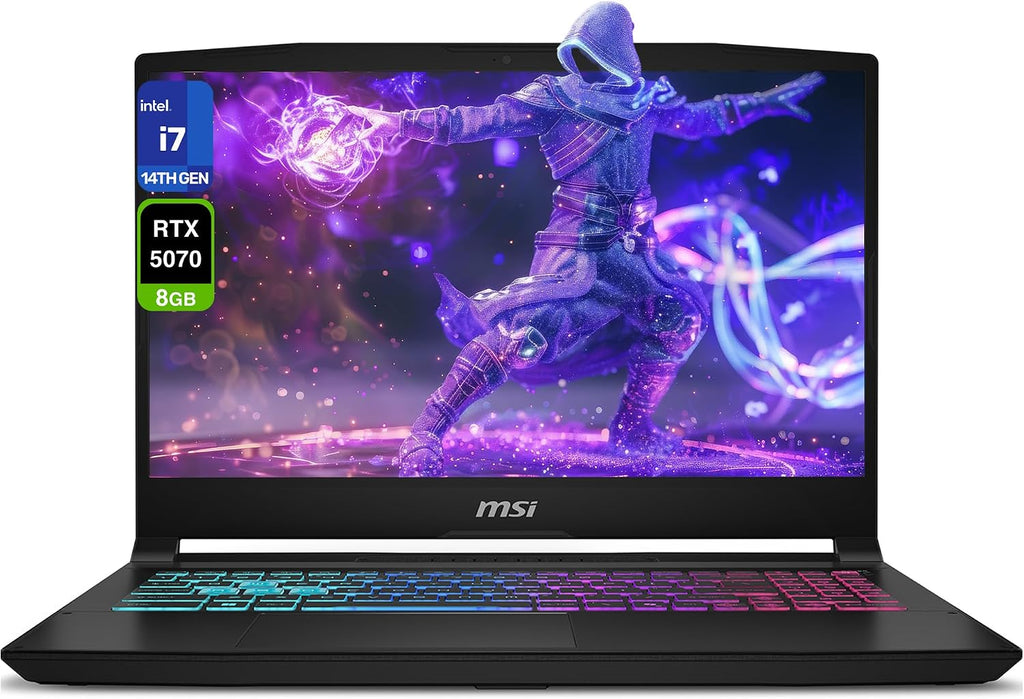 msi Katana 15 HX Gaming Laptop, Intel i7-14650HX, 64 GB DDR5 RAM, 4 TB PCIe SSD, 15.6' QHD (2560x1440) 165Hz Display, Nvidia G-Force RTX 5070, 4-Zone RGB Keyboard, W11 Home, Black