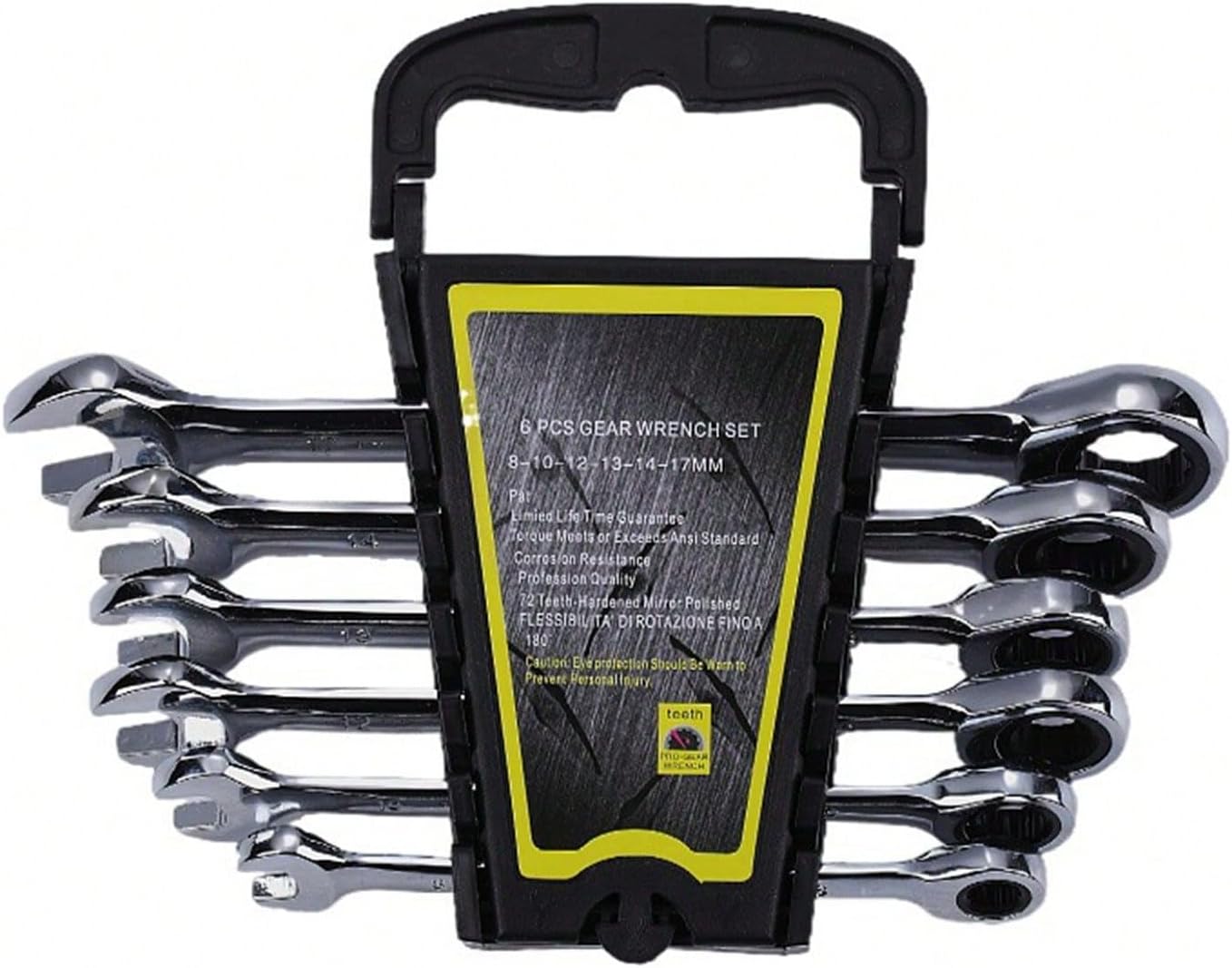HYCHIKA 6PCS Ratcheting Wrench Combination Set, 18 V Max Cordless Impact Wrench, Tool Combo Kit