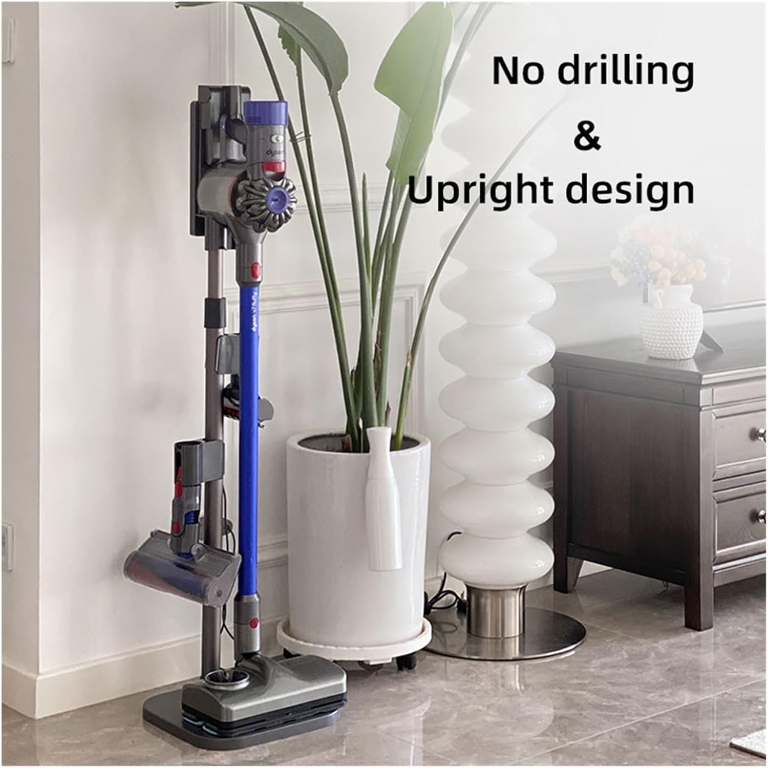 Freestanding Stable Aluminum Alloy Compatible for Dyson Vacuum Stand Storage Bracket Rack