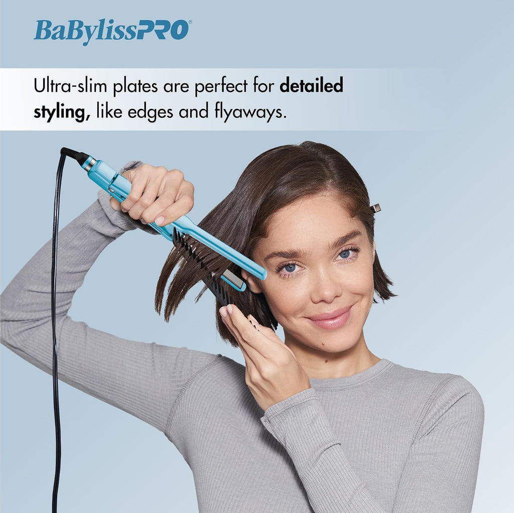 BabylissPRO Nano Titanium Specialty Ionic Hair Straightener, Professional Flat Iron For All Hair Types