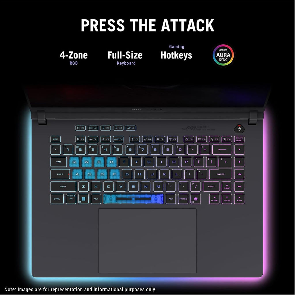 ASUS ROG Strix G16 Gaming Laptop, Intel i7-14650HX, 16 GB DDR5 RAM, 2 TB PCIe SSD, 16' FHD+ (1920x1200) Display, Nvidia G-Force RTX 5060, 4-Zone RGB Keyboard, W11 Home, Eclipse Gray