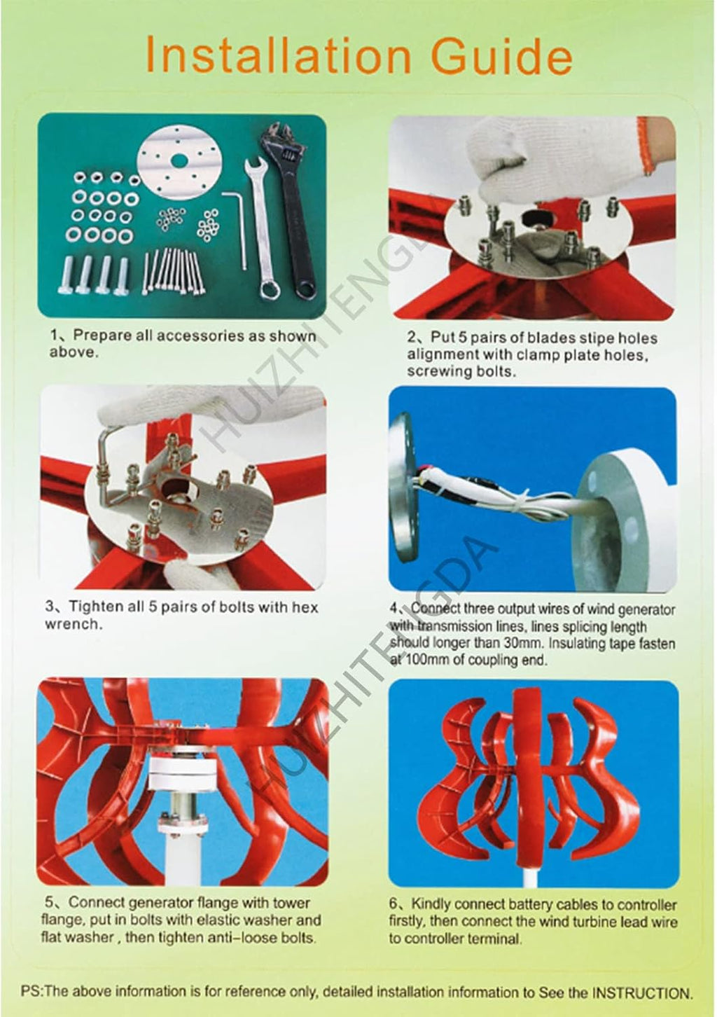 3000W Wind Turbine 12V-220V 5 Blades Generator Portable Free Energy Low Noise Windmill Wind Turbine Kit,Suitable for Courtyard and Garden Lighting