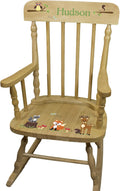 My Bambino Personalized Wooden Rocking Chair for Kids | Natural Childrens Rocking Chair (Woodland Animal) | Custom Name Toddler Chair | Baby Shower & Birthday Gift
