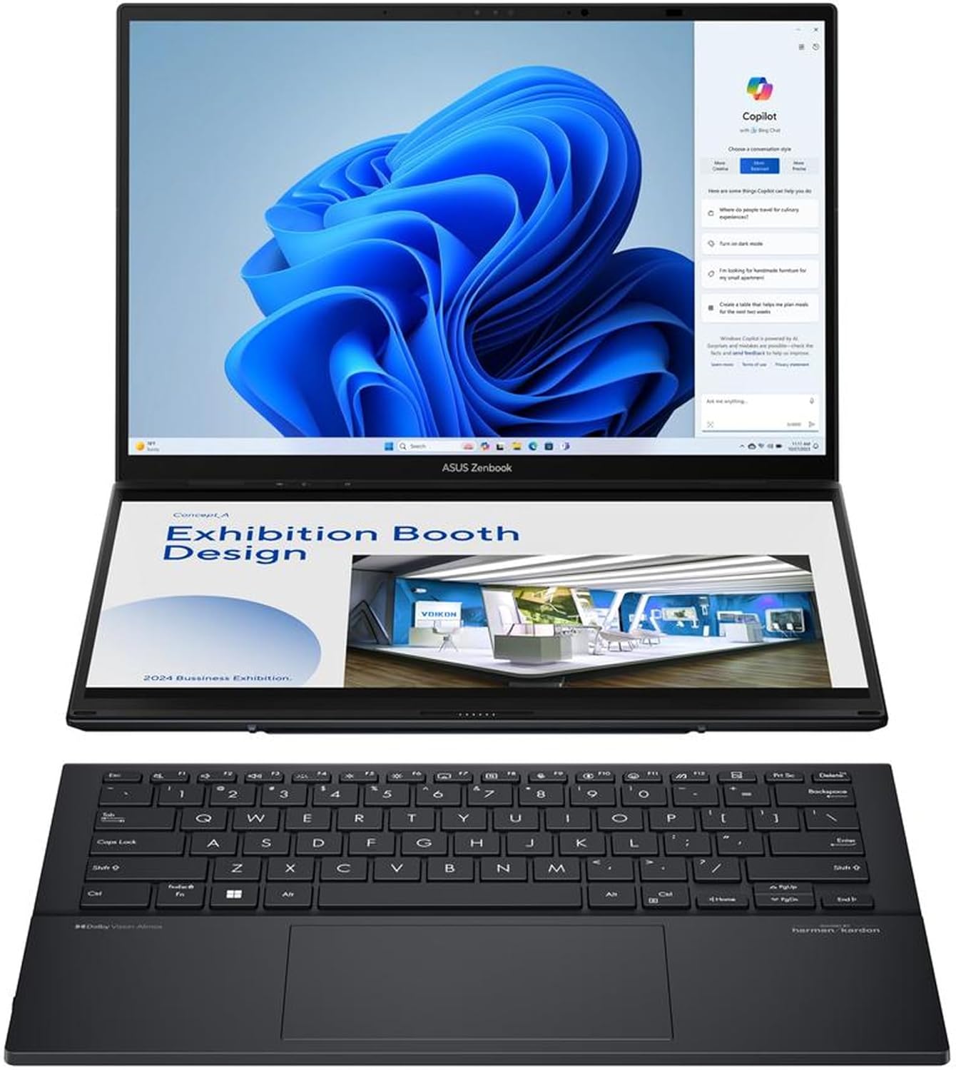 ASUS Zenbook Duo Dual 14' OLED 3K 120Hz Touchscreen Laptop Intel Core Ultra 7 255H 32GB RAM 1TB SSD Inkwell Gray