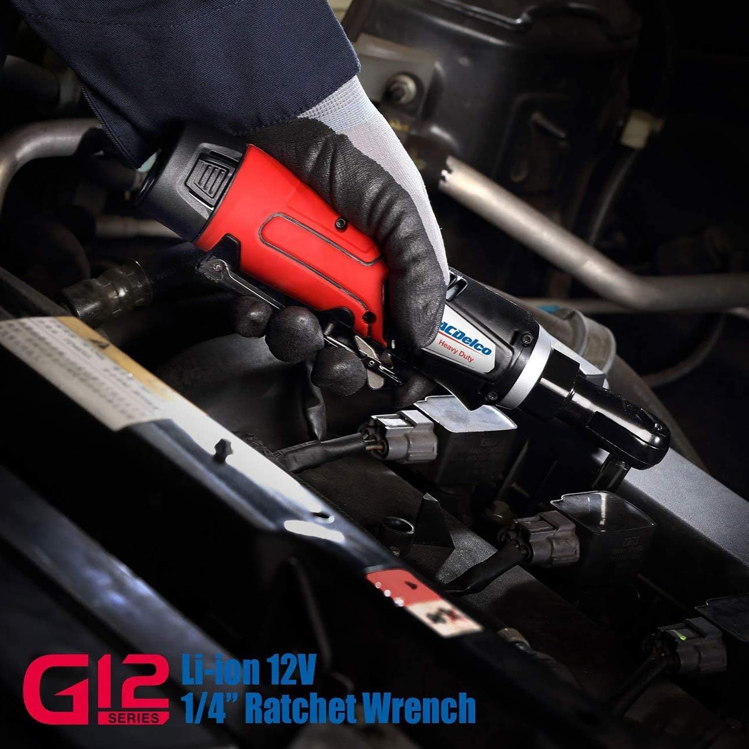 ACDelco Tools ARW1209-K92 G12 Series 12V Li-ion Cordless ¼' & 3/8' Ratchet Wrench Combo Tool Kit with 2 Batteries and Canvas Bag