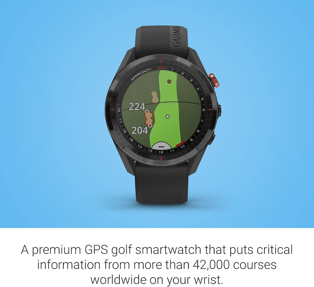 Garmin Approach S62 Bundle, Premium Golf GPS Watch with 3 CT10 Club Tracking Sensors, Built-in Virtual Caddie, Mapping and Full Color Screen, Black (Renewed)