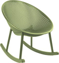2xhome Patio Rocking Chair | Oval Egg Shaped Lounge Rocker | All Weather Plastic | Modern Accent Side Chair for Indoor or Outdoor Use, Green, Single, Set of 1