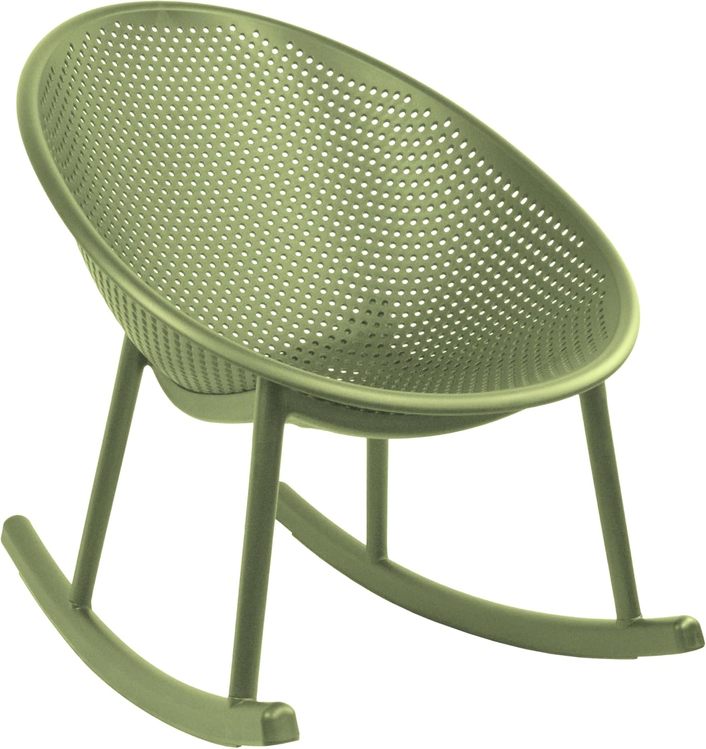 2xhome Patio Rocking Chair | Oval Egg Shaped Lounge Rocker | All Weather Plastic | Modern Accent Side Chair for Indoor or Outdoor Use, Green, Single, Set of 1