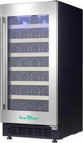 Iceblue Wine Fridge, 33 Bottles Wine Cooler Refrigerator, 41℉-72℉ Adjust Temperature Mini Fridge, Built-in Wine Refrigerator, Freestanding Beverage Refrigerator for Home, Office, Bar, Gift - Silver