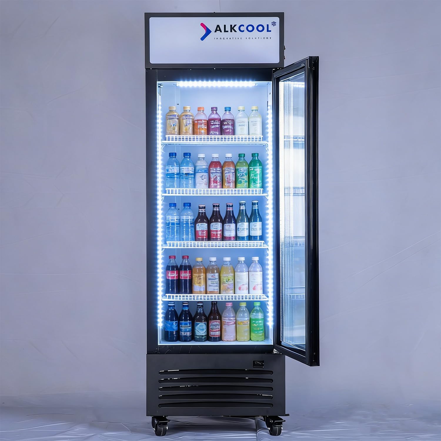Commercial Beverage Refrigerator Display Fridge,9 Cu Ft Tall Small Single Door Merchandiser Drink Cooler with LED Light Adjustable Shelves,ETL Sanitation
