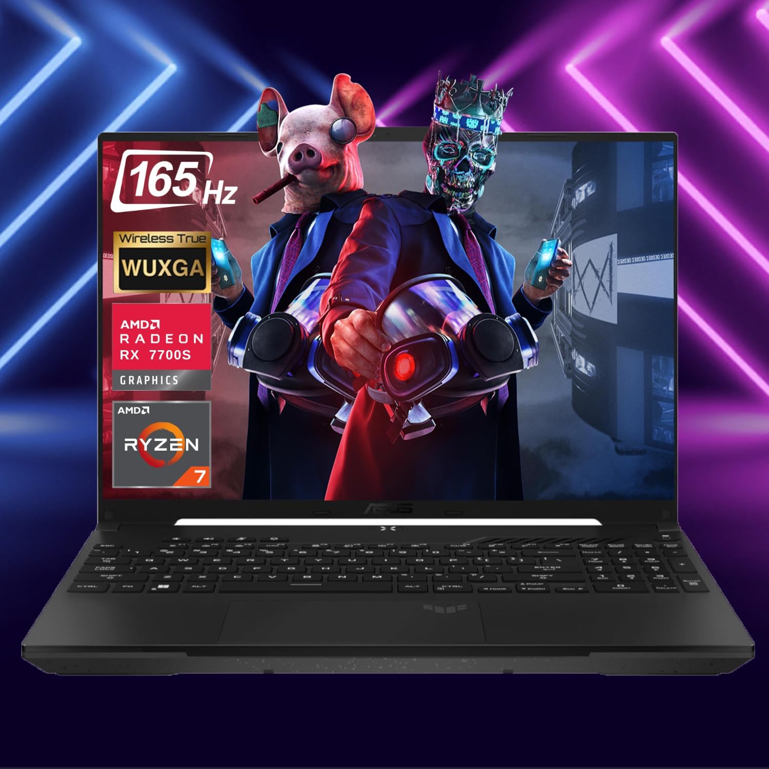 ASUS TUF 16' Ryzen 7 Ultimate Gaming Laptop, 16' FHD+ 165Hz, AMD Ryzen 7 7735HS, AMD Radeon RX 7700S (Beats GeForce RTX 4060), 32GB DDR5, 2TB SSD, RGB Backlit KB, Wi-Fi 6, Win 11 Home, Black (Renewed)