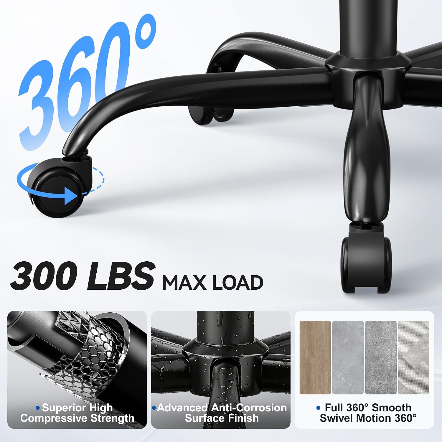 ALLGOD Ergonomic Office Chair, Mesh Desk Chair with Lumbar Support, High Back Home Office Chair with Adjustable Headrest and Flip-Up Arms, Comfortable Computer Chair, Thick Cushion, Black-2 Pack