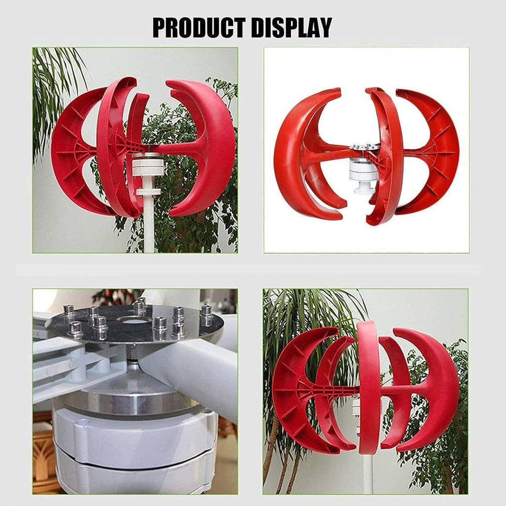 Wind Turbine Generator 3000W VAWT 5 Blades Vertical Axis Wind Turbine Low Wind Speed Start, Home Wind Generator with Charge Controller