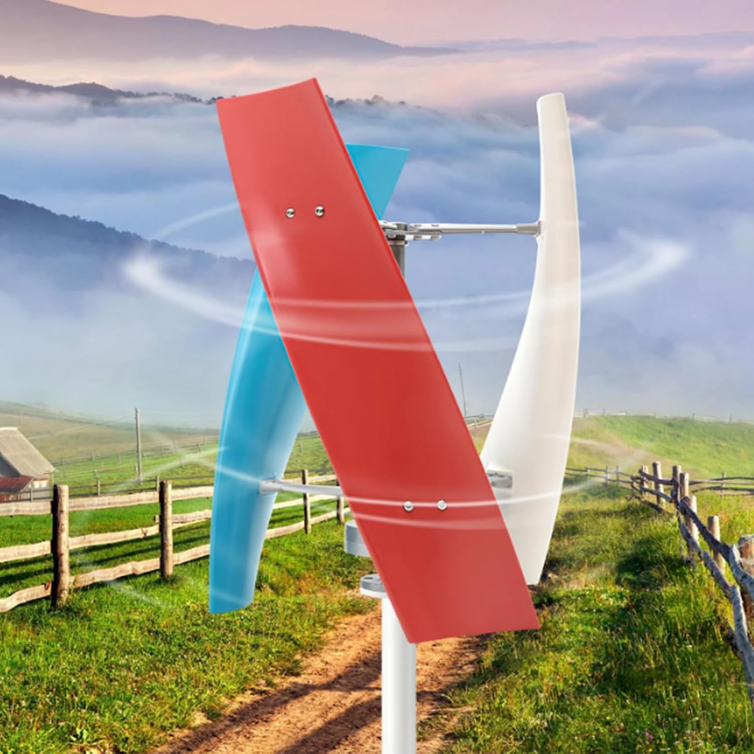 3000W Vertical Wind Turbine Generator Kit,12V-220V Windmills 3 Phase Alternator with Charge Controller for Courtyard Outdoor Streets(3 Blade)