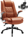 EZAKI High Back Office Chair-Flip-up Arms Executive Computer Desk Chair, Built-in Lumbar Support Thick Padded Adjustable Rock Tension Ergonomic Design for Back Pain