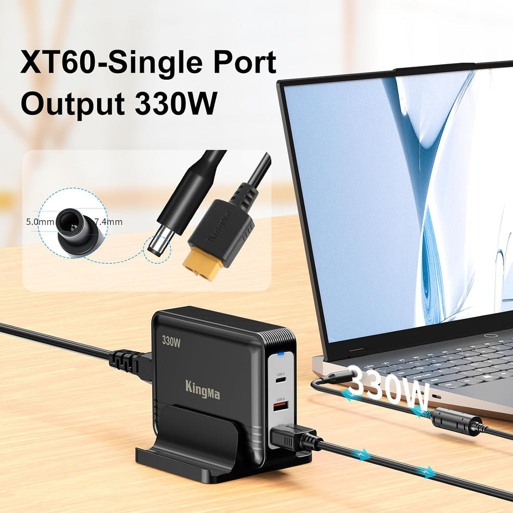 330W (20V/16.5A) GaN Gaming Laptop Charger for Dell with XT60 Port, PD 3.0 Fast Charging, 3-Port Portable Travel Adapter, Compatible with Dell G15/G16/G17, Alienware m16/m18/Alienware Aurora 16X 2026