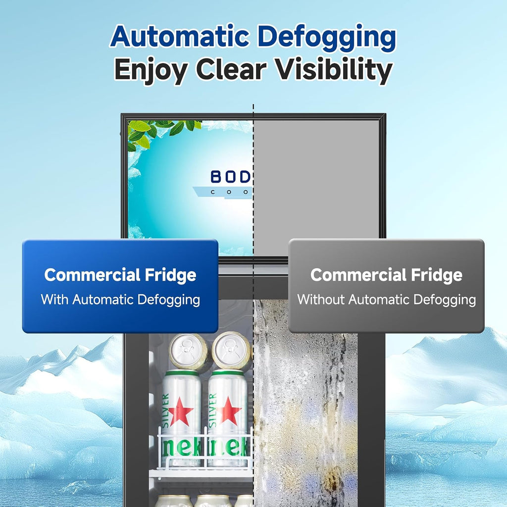 BODEGACOOLER Beverage Refrigerator and Cooler, 7.71 Cu. Ft Commercial Refrigerators for Drink, Beer, Tall Commercial Cooler for Beer, Soda, Single Door Display fridge