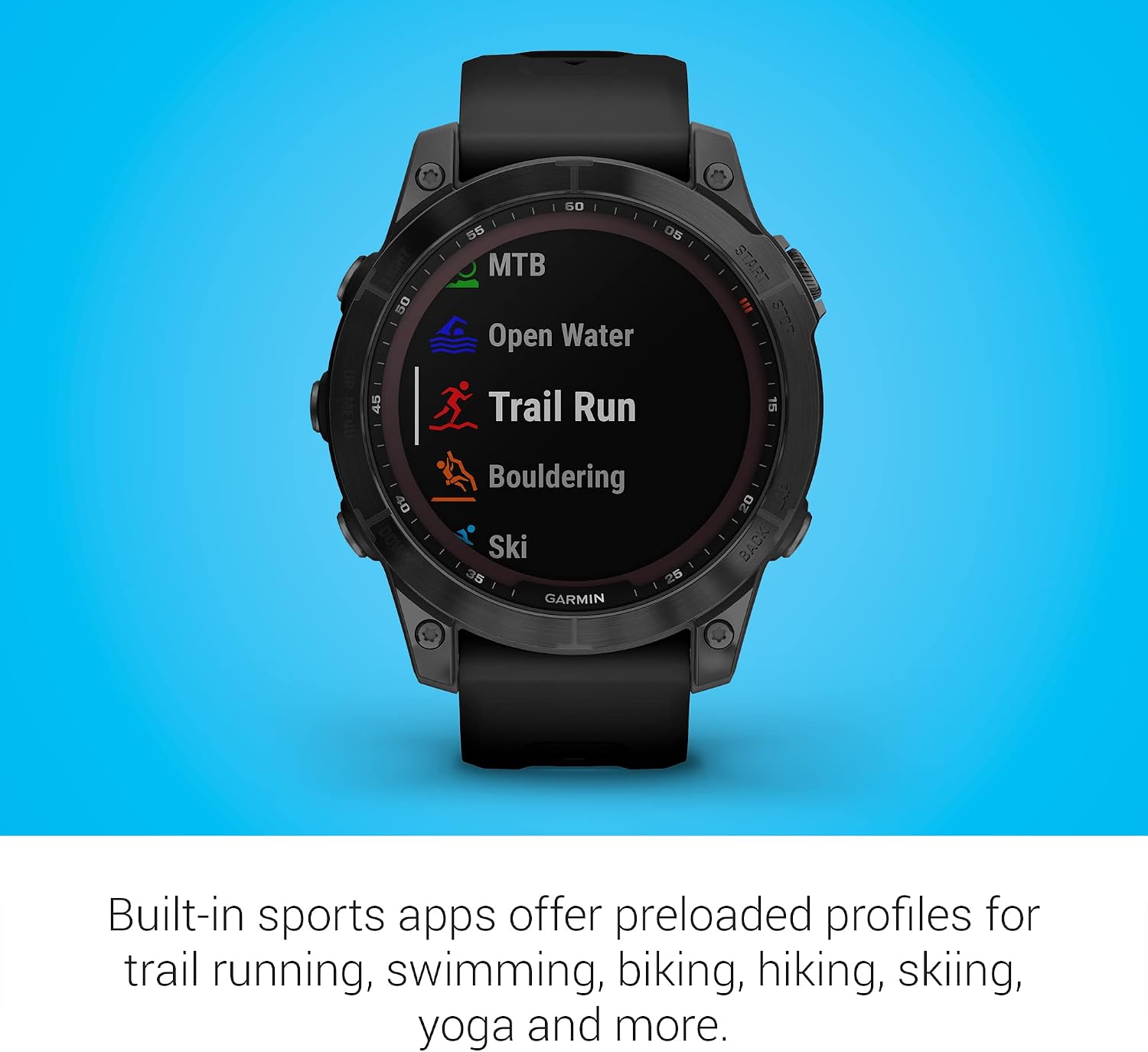 Garmin Fenix 7 Sapphire Solar, Smartwatch, with Solar Charging Capabilities, Rugged Outdoor Watch with GPS, Touchscreen, Wellness Features, Carbon Gray DLC Titanium with Black Band (Renewed)
