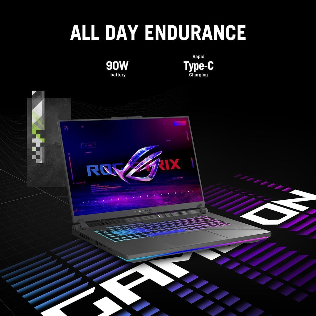ASUS ROG Strix G16 Gaming Laptop, AMD Ryzen 9 8940HX (Turbo 5.3GHz), NVIDIA RTX 5070Ti 12GB GDDR7, 16' FHD WUXGA 165Hz Nebula Display, 32 GB DDR5, 2 TB SSD, Windows 11 Pro, Accessories