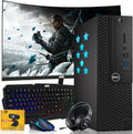 Dell Desktop PC Gaming Bundle - Core i7, 16GB RAM, 512GB SSD, 24-inch Curved Monitor, GT 730, RGB Keyboard with AI-Enabled Copilot Key, Mouse, RGB Headphone, Webcam, Wi-Fi, Win 11 Home (Renewed)