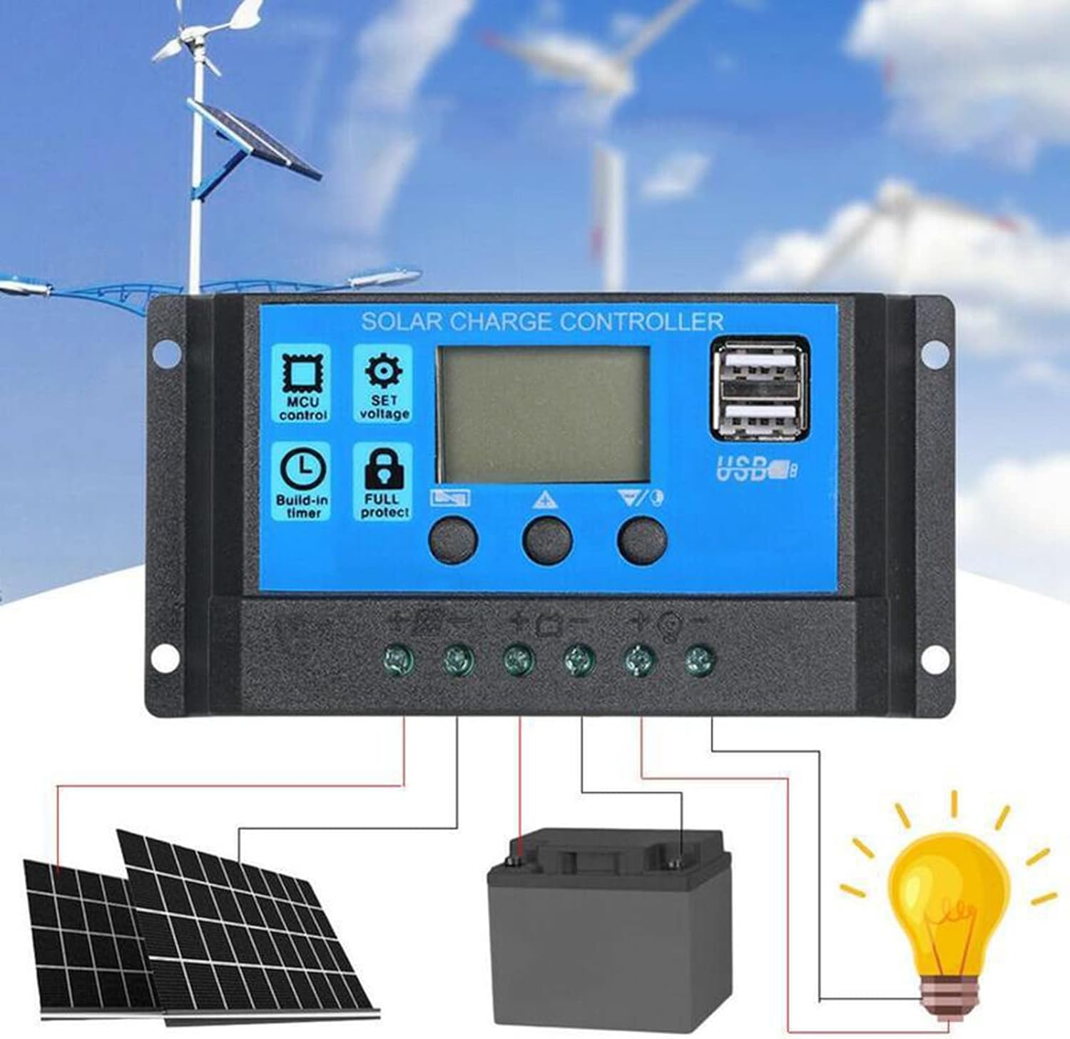 Solar Panel Kit,20W Solar Panel for Solar Power Generators, Foldable Solar Portable Solar Panel with 10A Controller, Off Grid System for