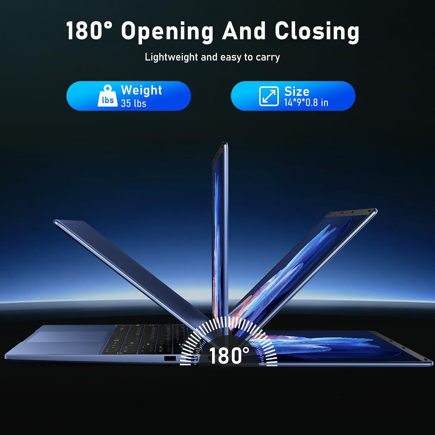 FUNYET Gaming Laptop, 16 inch Laptop Computer 2026 with Window 11 Pro, 16GB RAM 512GB SSD, Int 13th Gen N150 Processor(up to 3.6GHz), Backlit Keyboard, Mini HDMI, FHD 1920 * 1200, Dark Blue