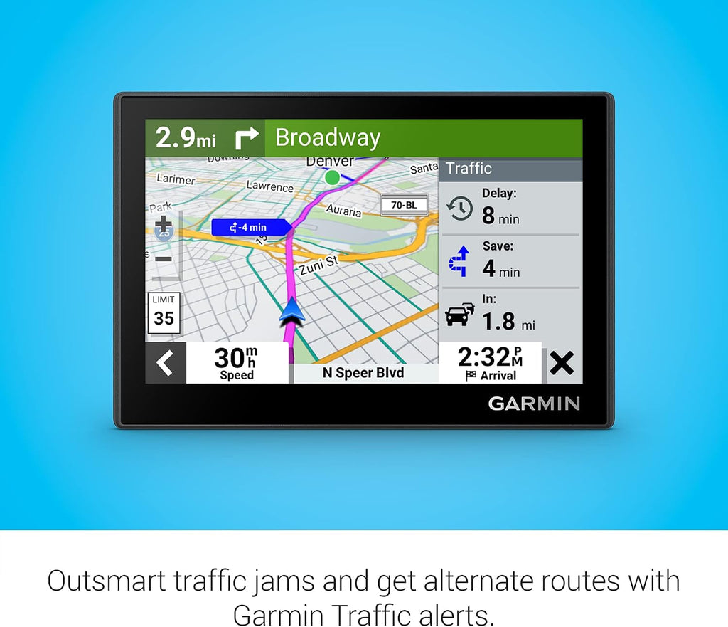 Garmin Drive™ 53 with Traffic, GPS Navigator, High-Resolution Touchscreen, Simple On-Screen Menus and Easy-to-See Map, Driver and Traffic Alerts (Renewed)