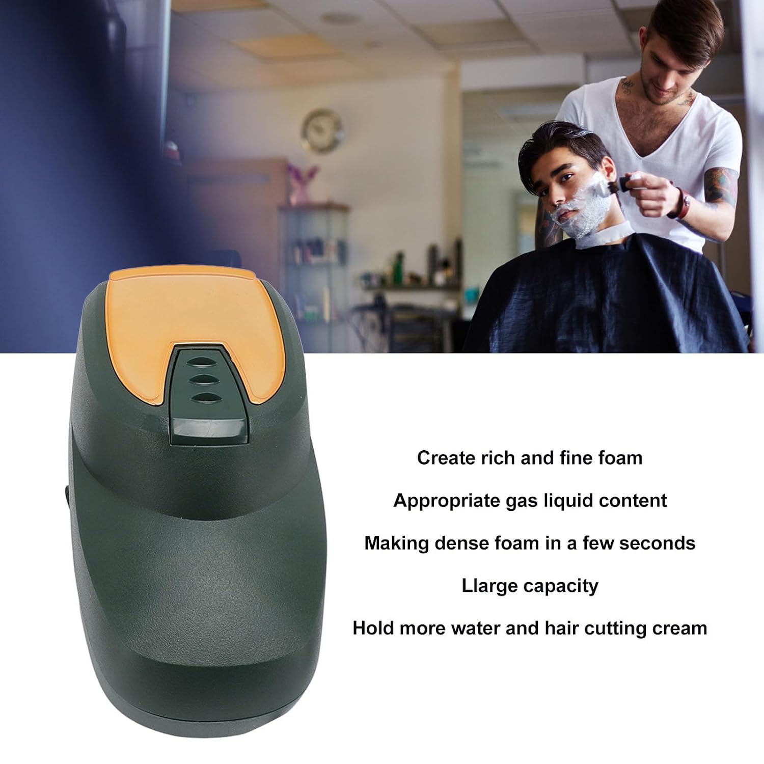 ZJchao Hot Lather Machine for Beauty, Professional Electric Foaming Machine Large Capacity Rich Foam Shaver Latherizer for Men Face Shaving