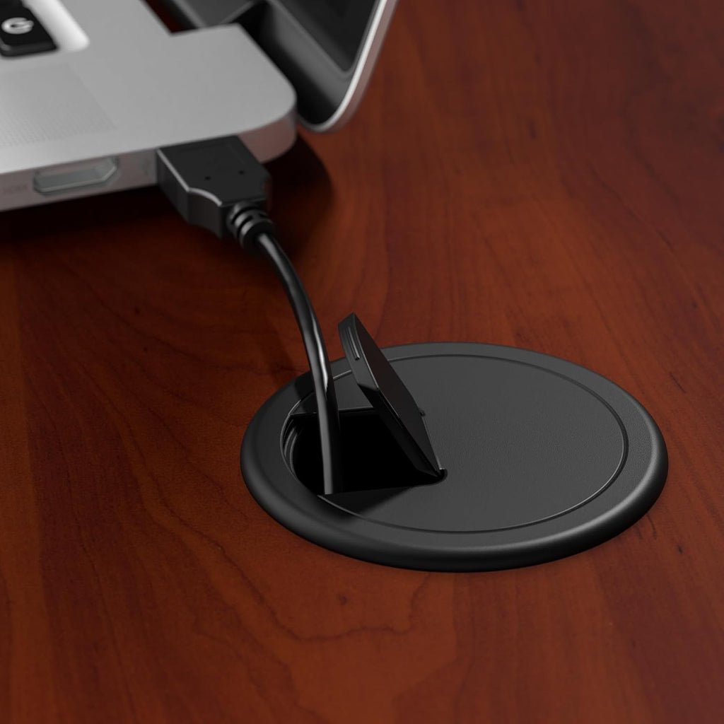 Bush Business Furniture Series A 48W Corner Desk in Hansen Cherry and Galaxy, Small Computer Table for Home or Professional Office