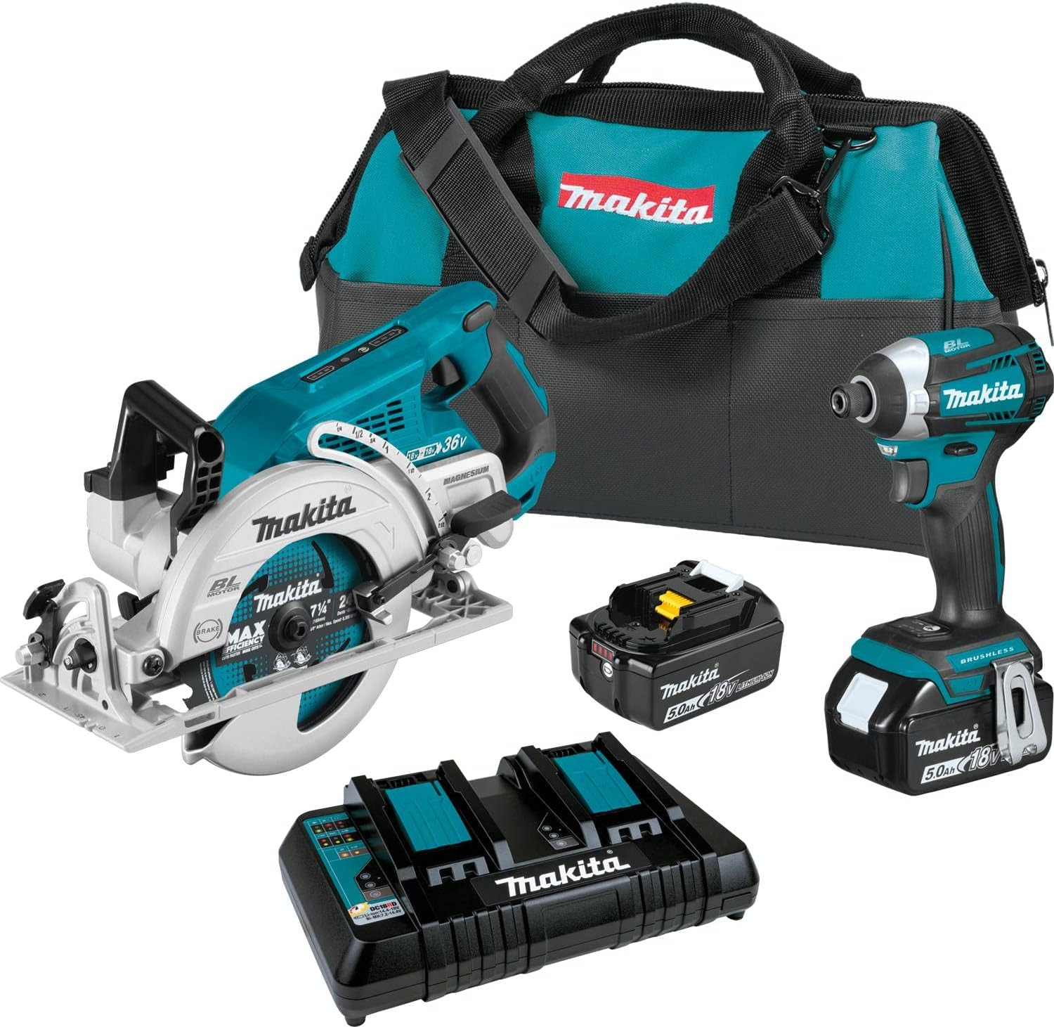 Makita XT295PT 18V LXT® Lithium-Ion Brushless Cordless 2-Pc. Combo Kit (5.0Ah)