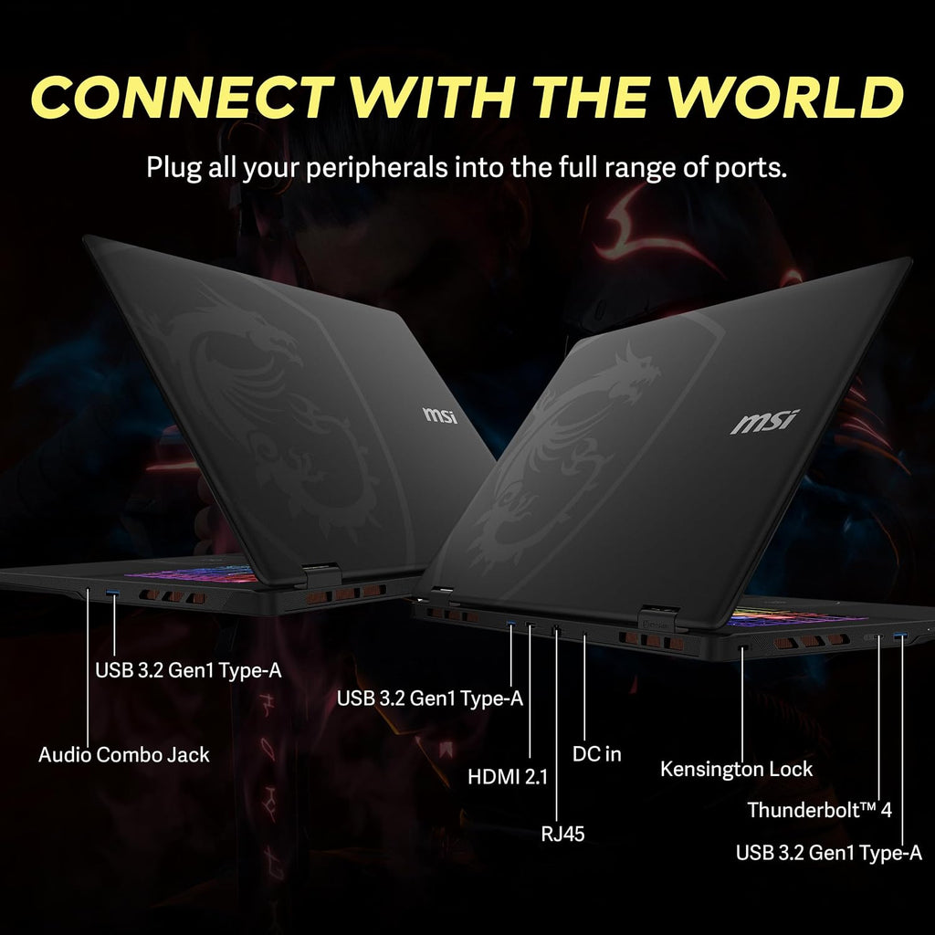 msi Crosshair 18 HX AI 18' QHD+ 240Hz Gaming Laptop, Intel Core Ultra 9 275HX, NVIDIA RTX 5070 8GB GDDR7, 32GB DDR5, 2TB Storage (1TB SSD+1TB Docking Station), RGB Backlit Keyboard, Windows 11, Black