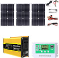 3000W Solar Power System Kit with 75W Folding Solar Panel, 12V to 220V Inverter, 50A Controller, Portable Solar Generator for Home and Outdoor Use (Yellow)