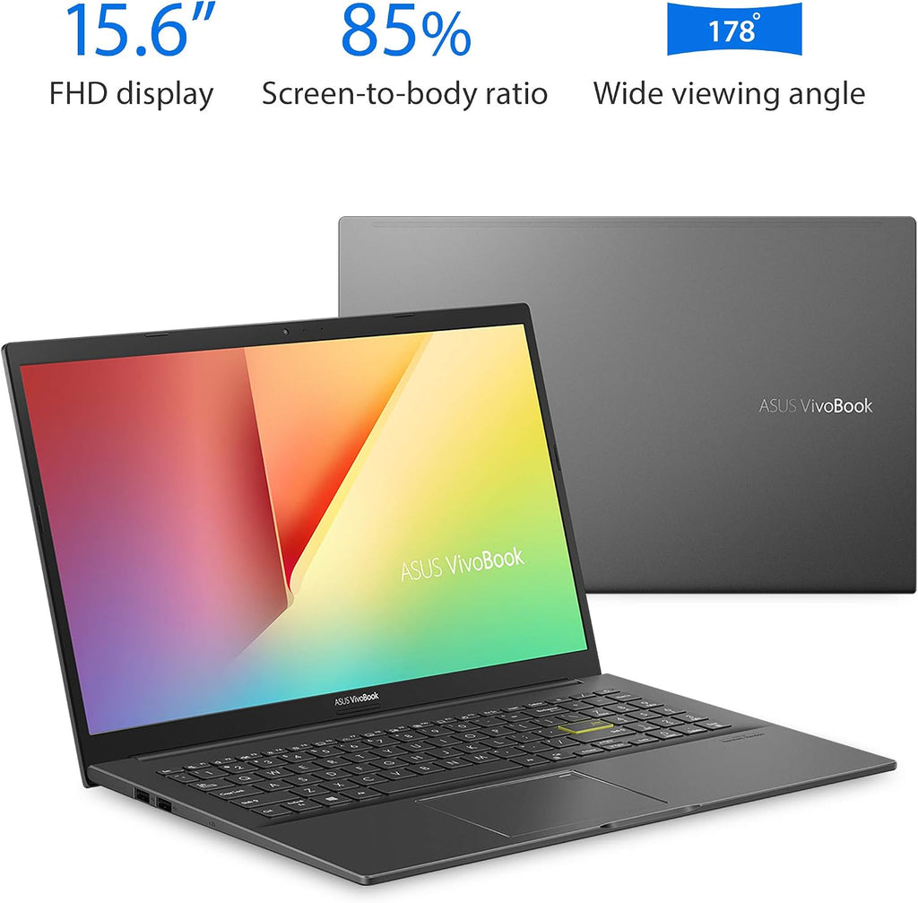 ASUS VivoBook 15 S513 Thin and Light Laptop, 15.6' FHD Display, AMD Ryzen 5 5500U Processor, Radeon Graphics, 8GB DDR4 RAM, 512GB PCIe SSD, Fingerprint, Windows 10 Home, Indie Black, S513UA-DS51