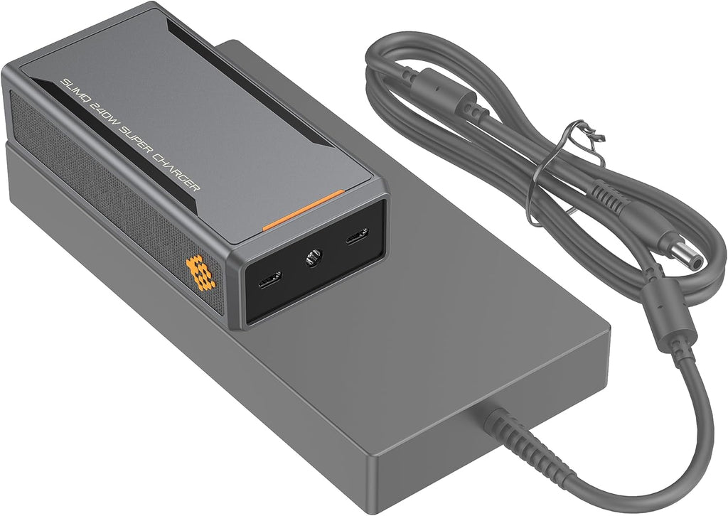 𝐒𝐥𝐢𝐦𝐐 GaN Charger for Laptop, DC 20V and USB C PD3.0 240W 230W 200W 180W 170W Universal Gaming Laptop Charger AC Adapter Compatible with Dell MSI Lenovo HP Razer Asus Acer (Without DC Adapter)