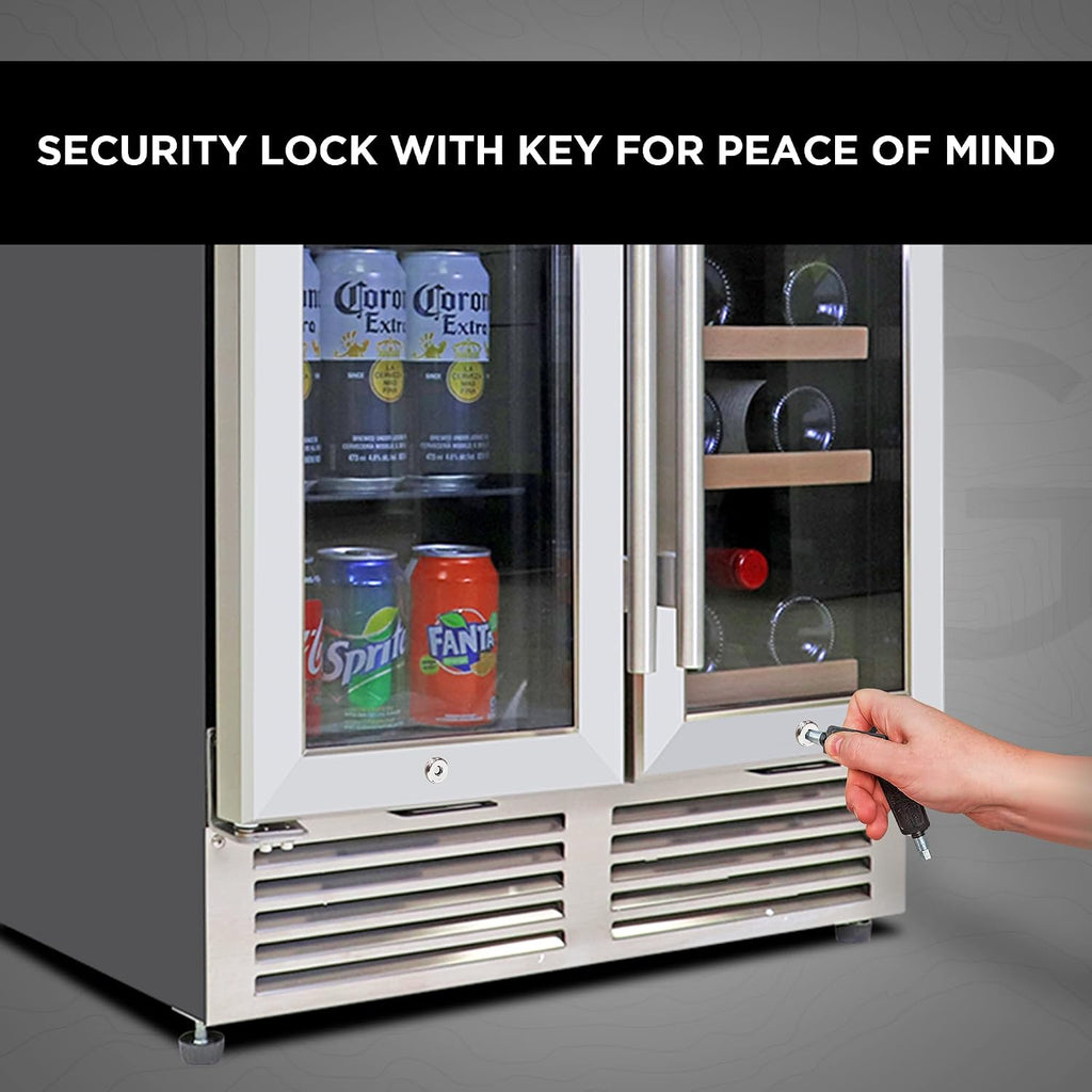 Koolatron 18 Bottle 56 Can Wine Fridge – Wine Cooler with Glass Door, 150 L Beverage Can Refrigerator, Digital Temperature Control/Dual temperature zone, Ideal for White,Red & Sparkling Wine